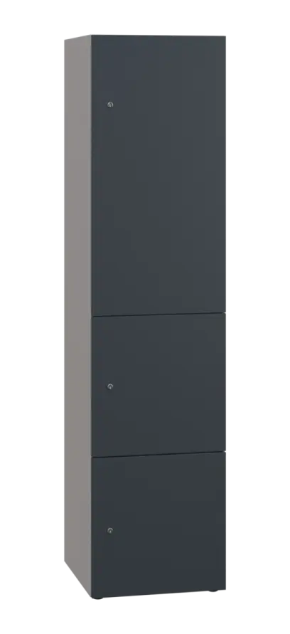 DOMINIT 431 úložná skříň 3-boxová, 1817x450x400 mm, korpus šedý, dvířka antracit